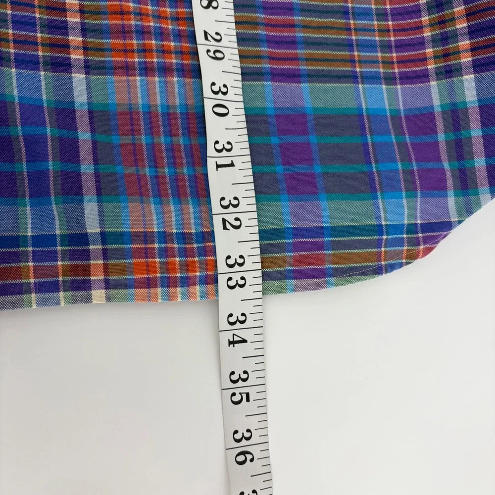 Polo Ralph Lauren‎ Mens 3XB Multicolor Plaid Long Sleeve Button Up Shirt Madras